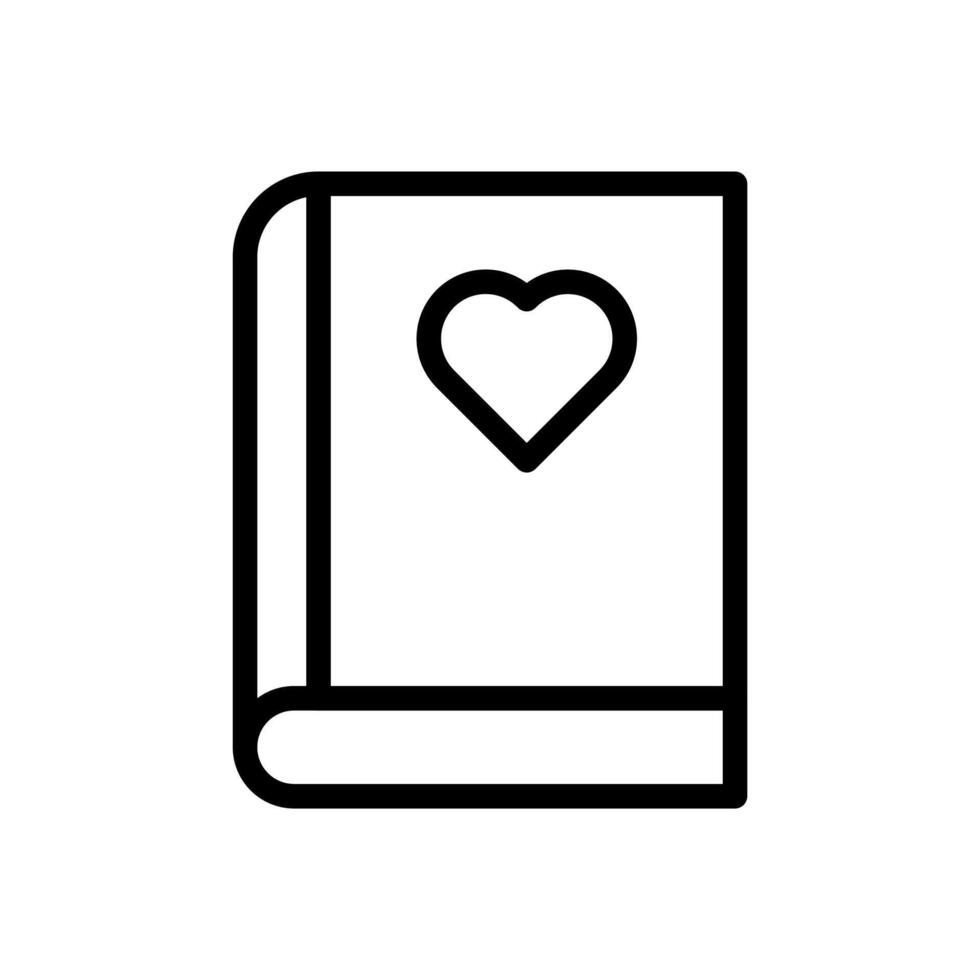 romance, amor história, livro com coração símbolo ícone dentro linha estilo Projeto isolado em branco fundo. editável AVC. vetor