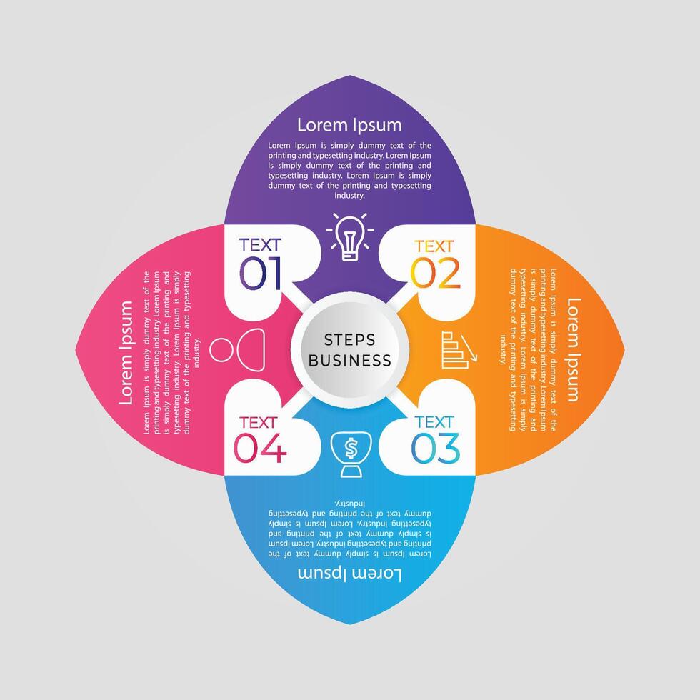 4 passos o negócio infográficos modelo Projeto vetor