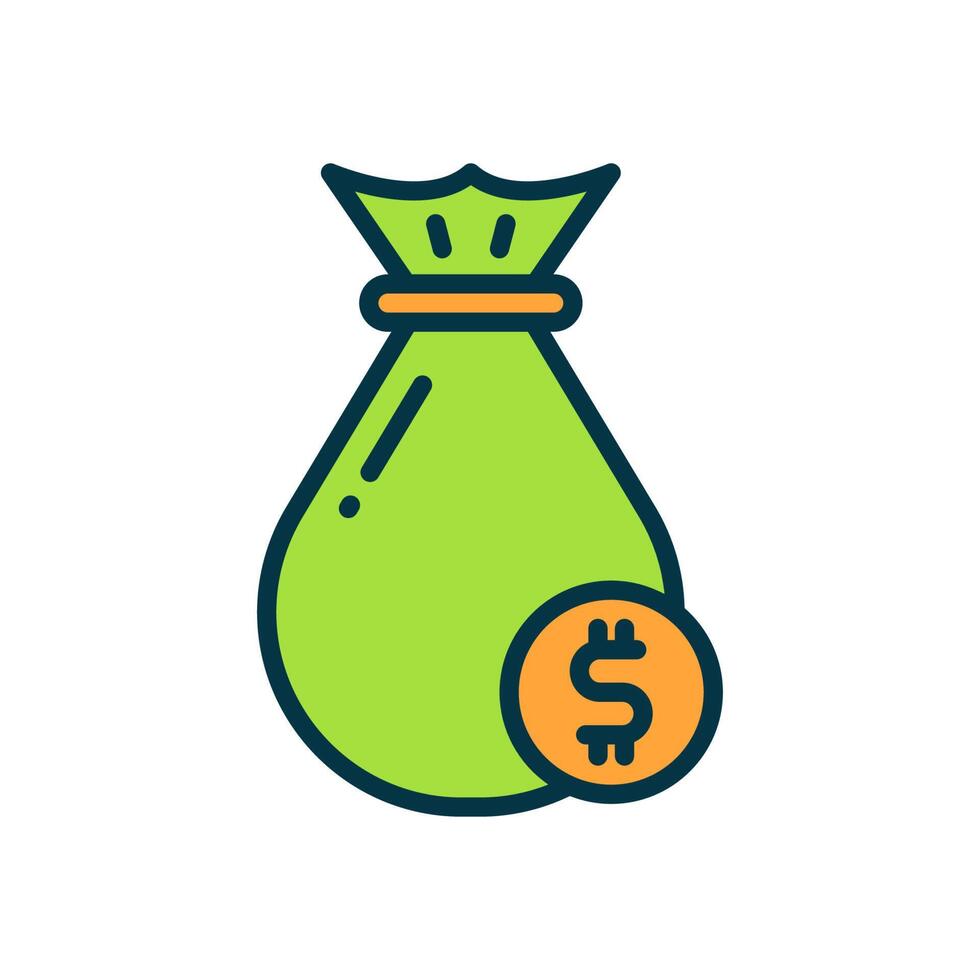 ícone de bolsa de dinheiro para seu site, celular, apresentação e design de logotipo. vetor