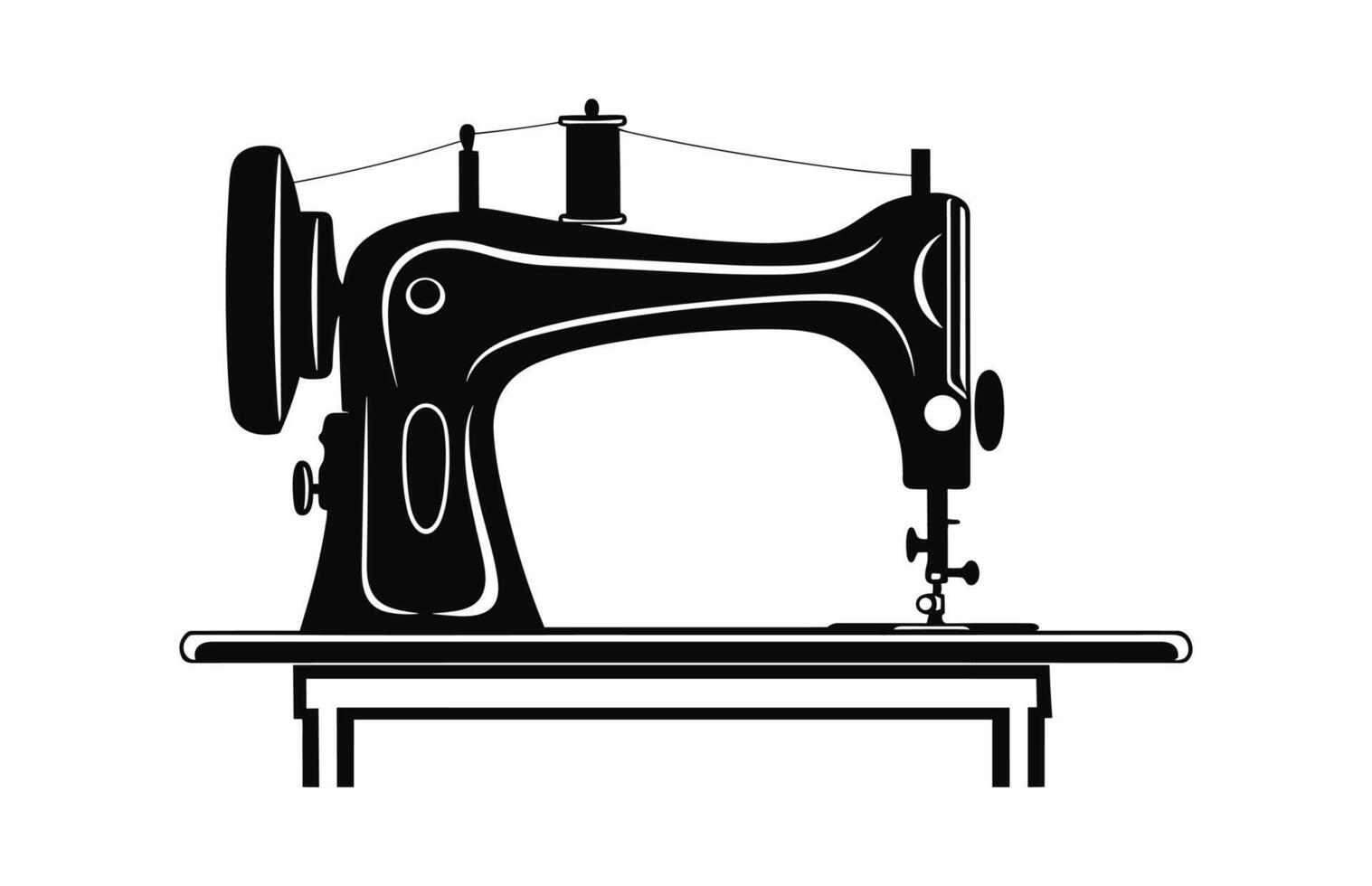 uma de costura máquina vetor Preto silhueta livre