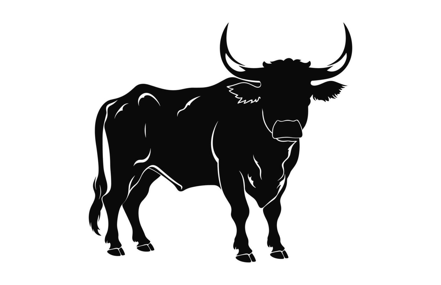 uma touro silhueta vetor isolado em uma branco fundo