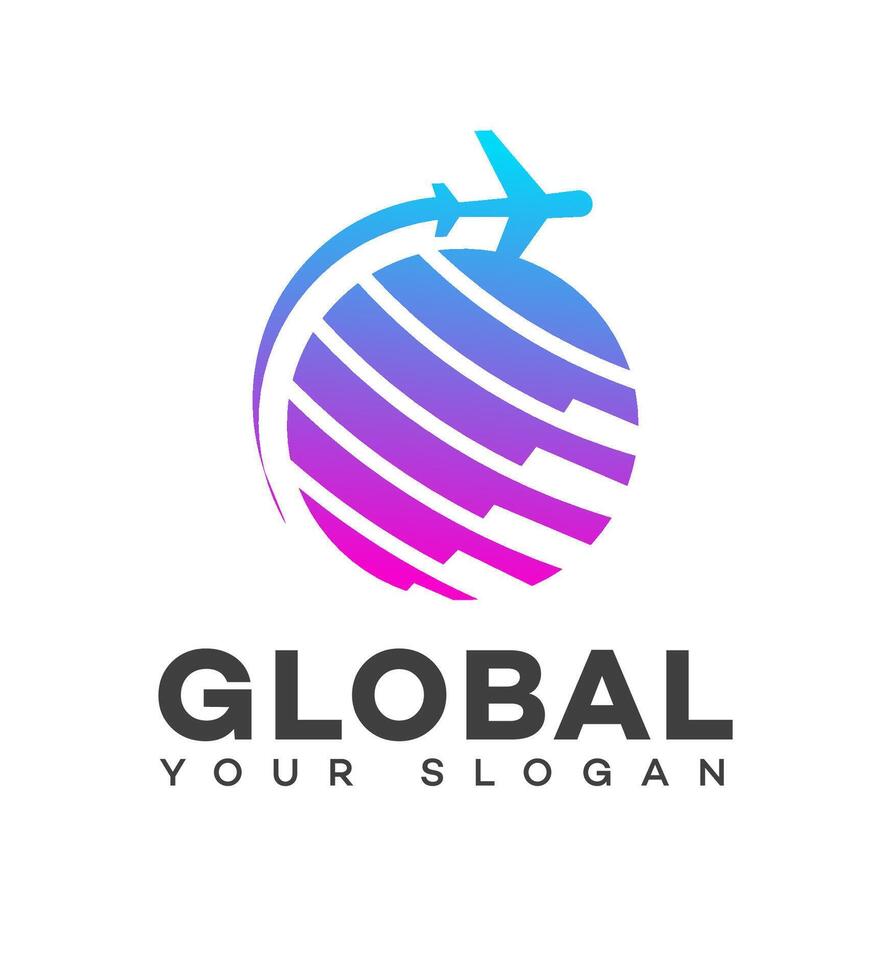 global viagem logotipo ícone marca identidade placa símbolo vetor