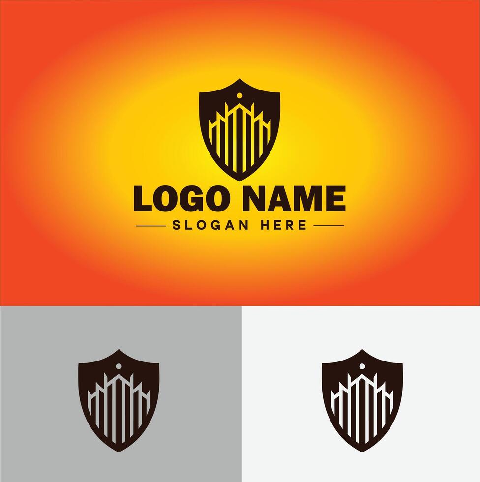 escudo logotipo vetor arte proteger escudo segurança ícone companhia logotipo modelo