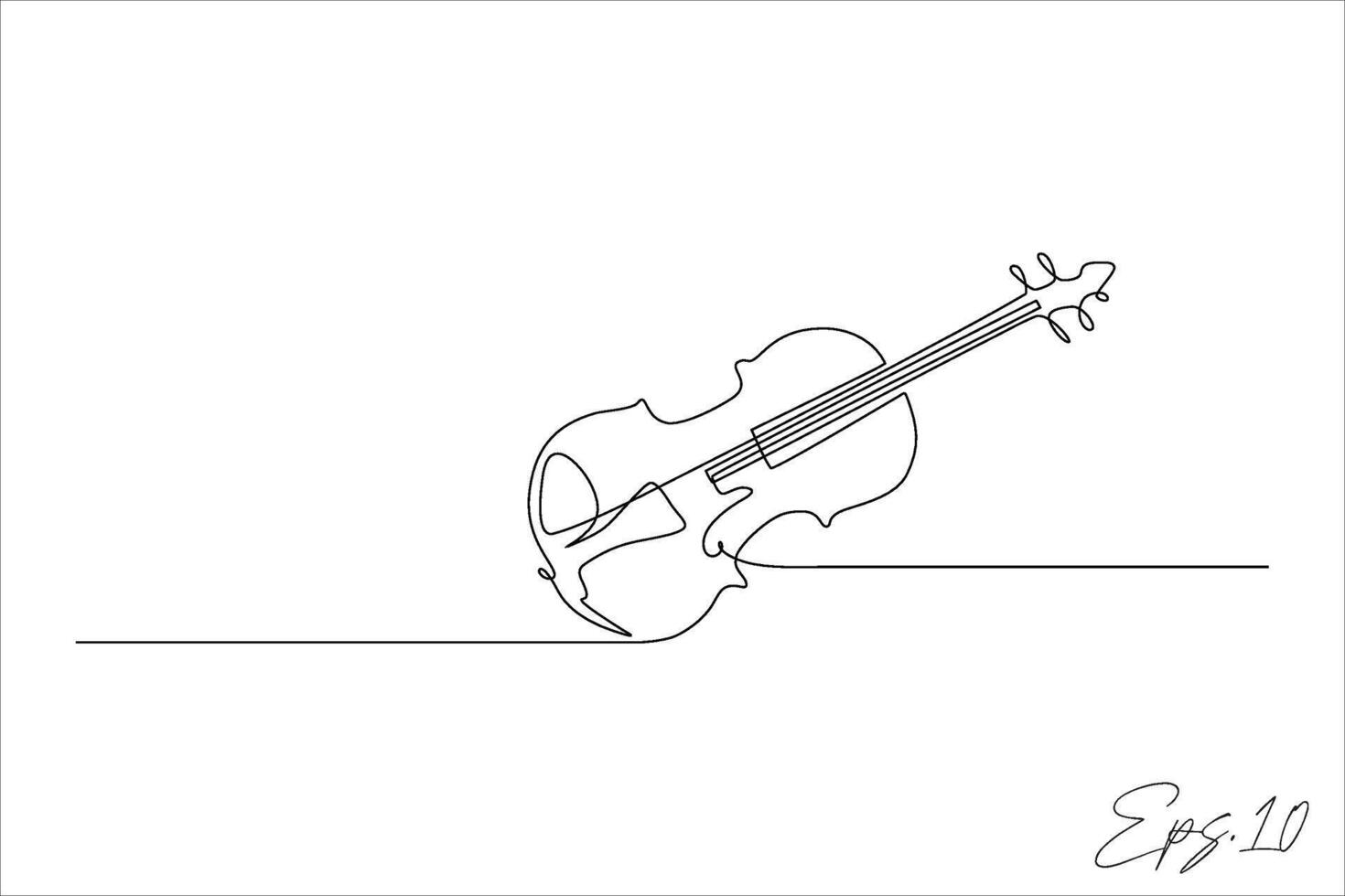 contínuo linha vetor ilustração Projeto do violino