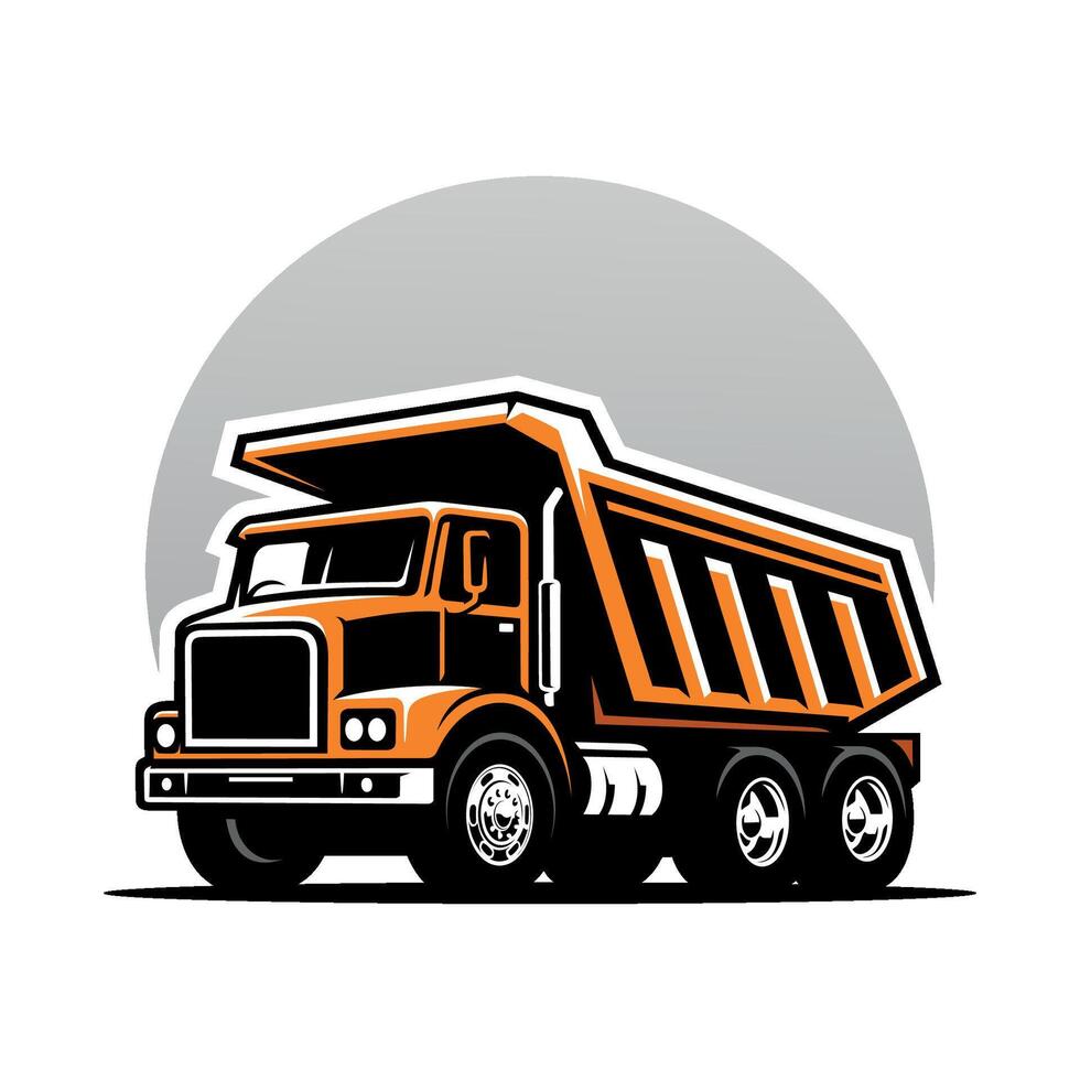 vetor de logotipo de ilustração de caminhão basculante