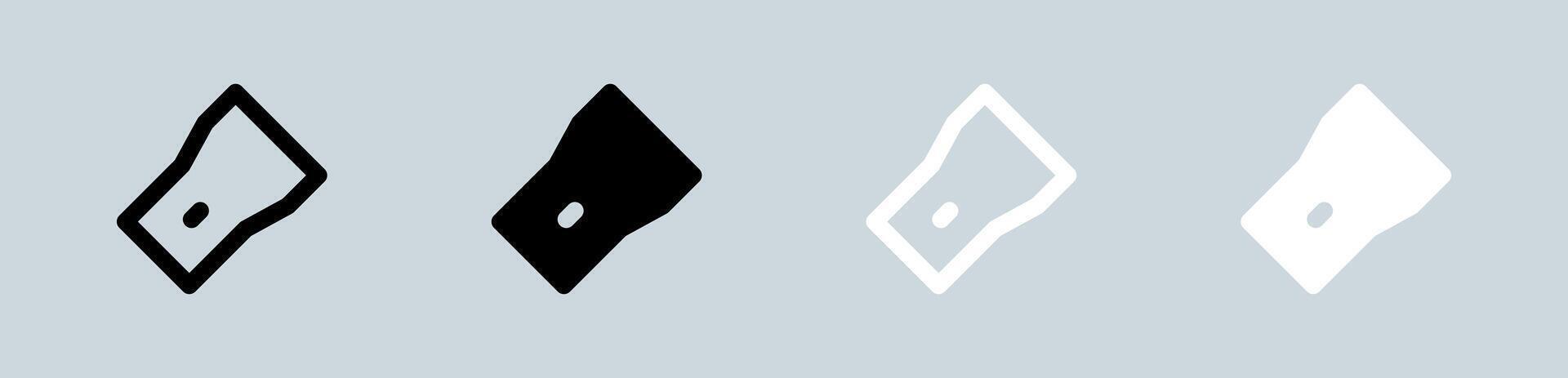 ícone de lanterna definido em preto e branco. ilustração vetorial de sinais de tocha. vetor