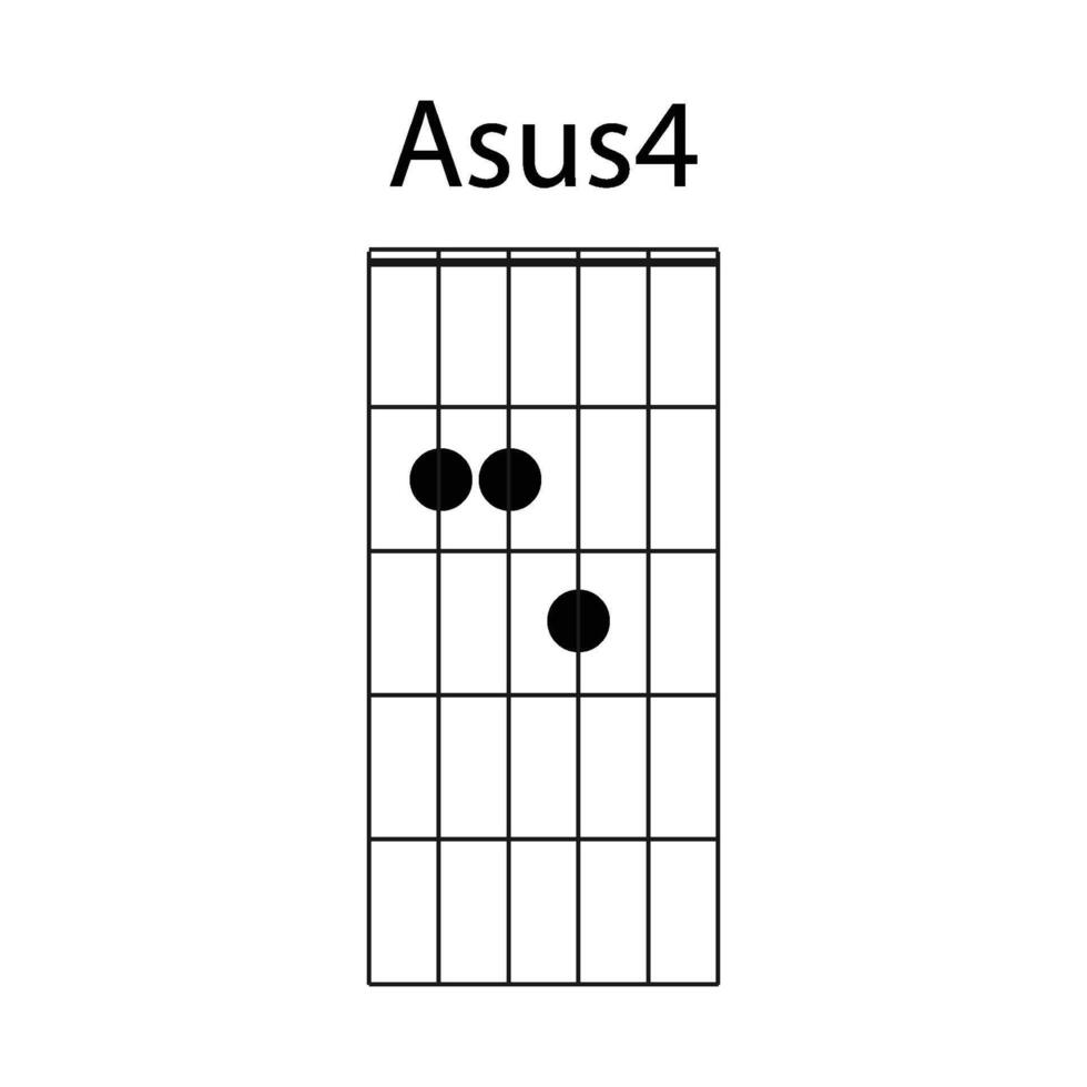 guitarra acorde ícone Asus4 vetor
