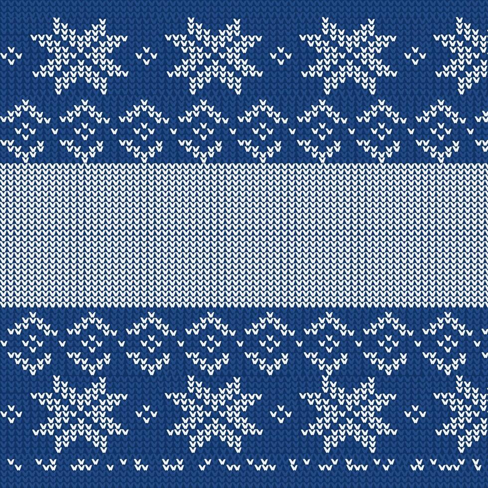 suéter Ilha justa roupas branco e azul textura estilo do tradicional Projeto. desatado tricô padronizar vetor e ilustração