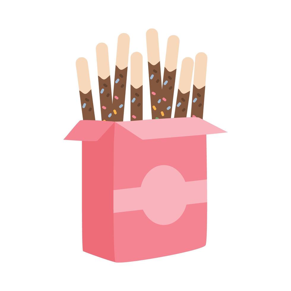 fofa kawaii pepero dia ilustração vetor