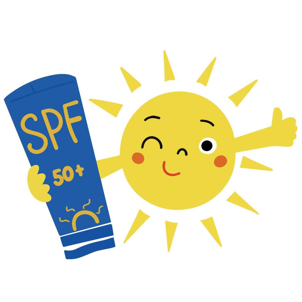 Sol proteção protetor solar protetor solar spf 50. vetor ilustração