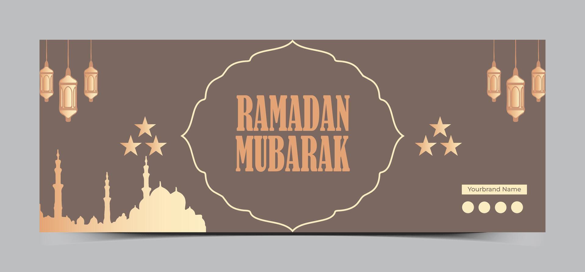 Ramadã Mubarak social meios de comunicação cobrir Projeto modelo vetor