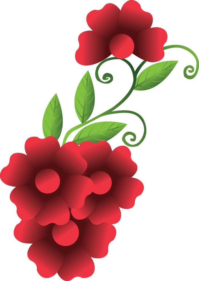 ilustração do vermelho cor ramalhete flor vetor Projeto em uma branco fundo