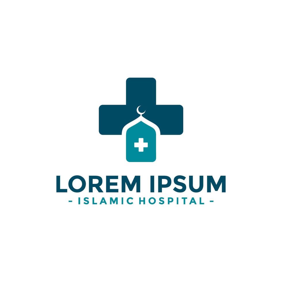 islâmico hospital logotipo vetor. islâmico médico Cuidado logotipo Projeto modelo. vetor