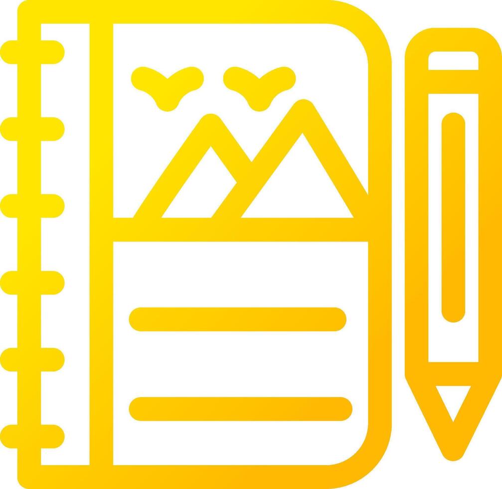 design de ícone criativo de caderno de esboços vetor
