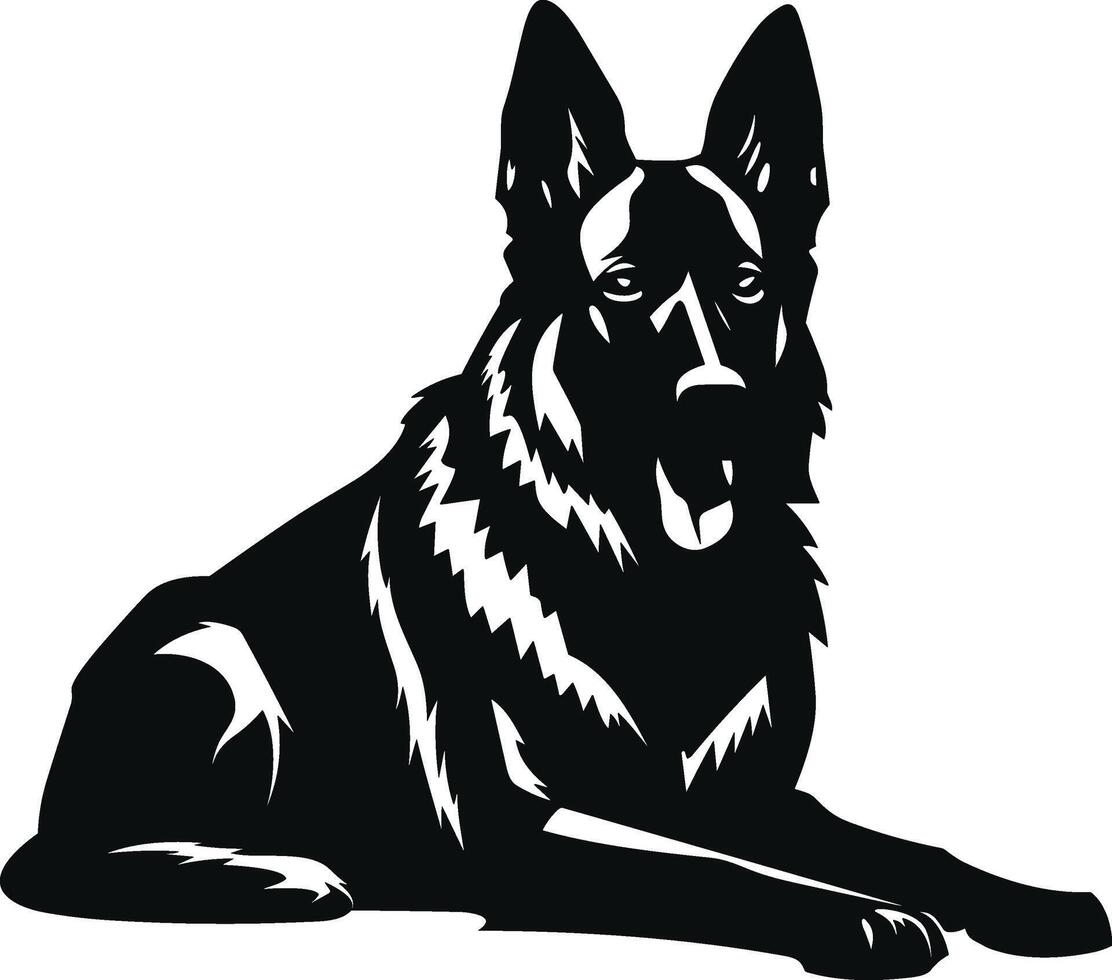 silhueta alemão pastor cachorro vetor Projeto