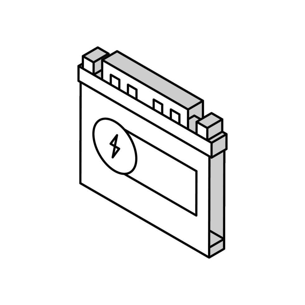 ilustração plana de vetor de ícone de cor de bateria elétrica