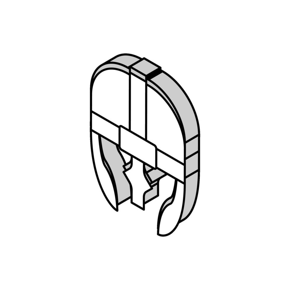 capacete viking soldado isométrico ícone vetor ilustração