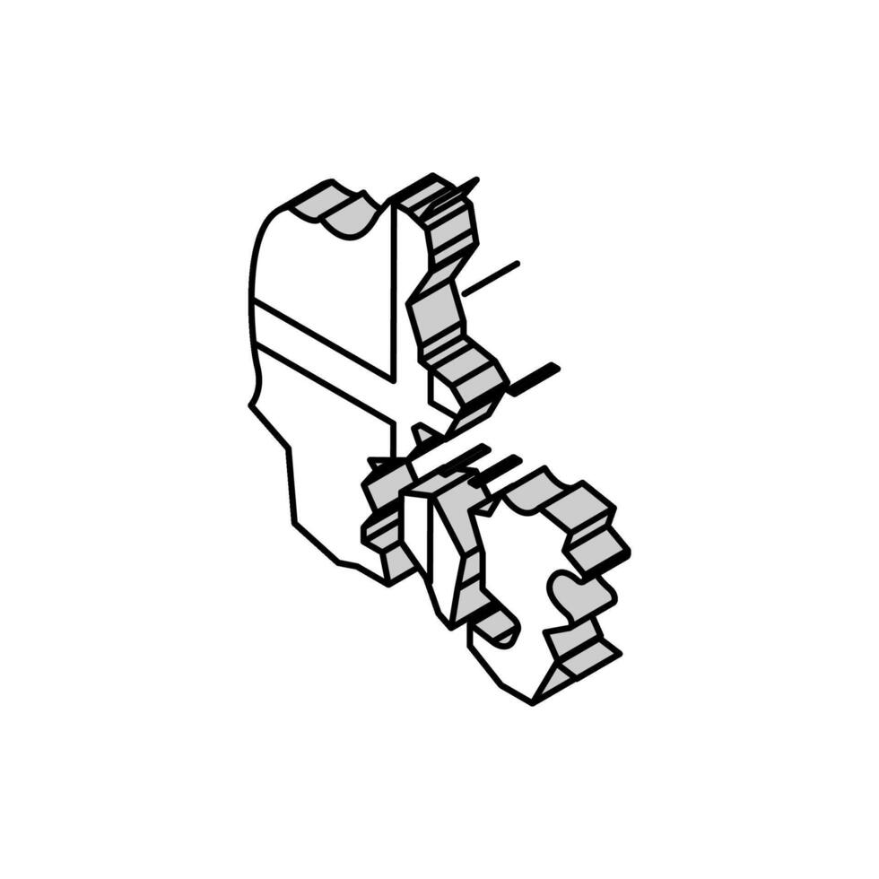 Dinamarca país mapa bandeira isométrico ícone vetor ilustração