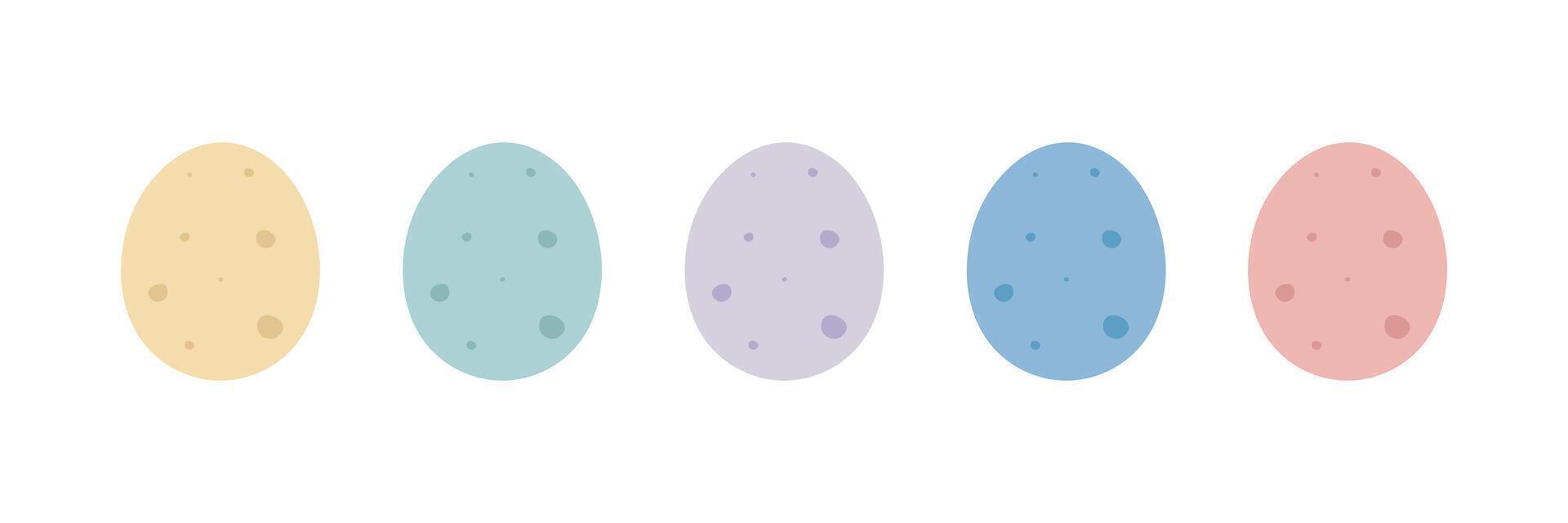 conjunto do fofa Páscoa ovos isolado em branco fundo. plano desenho animado vetor ilustração. Páscoa tema.