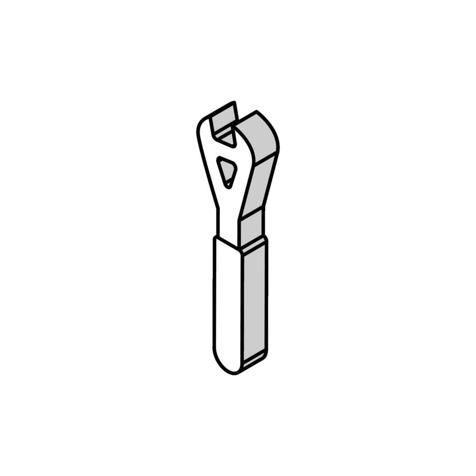 cone chave inglesa ferramenta isométrico ícone vetor ilustração