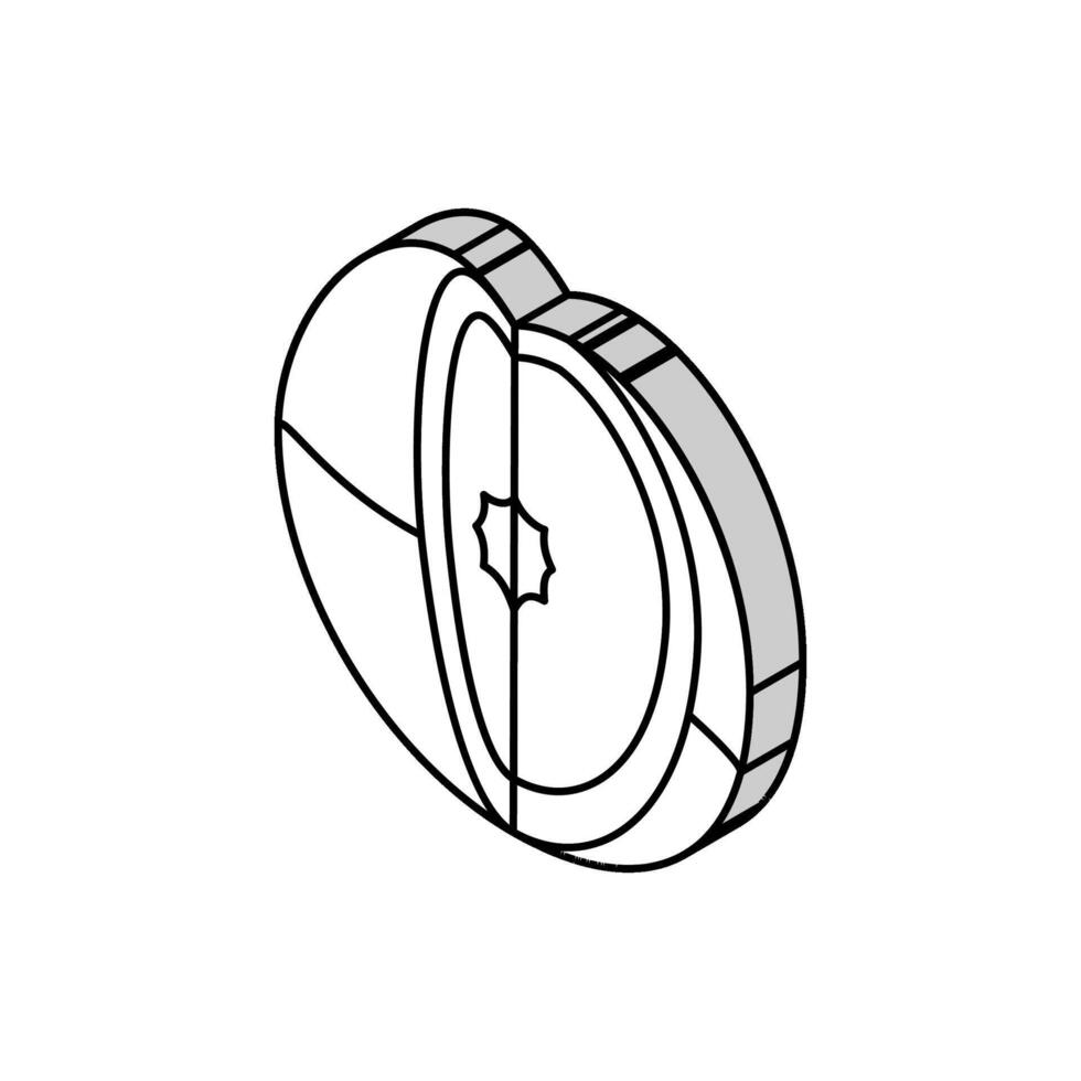 laranja cortar isométrico ícone vetor ilustração