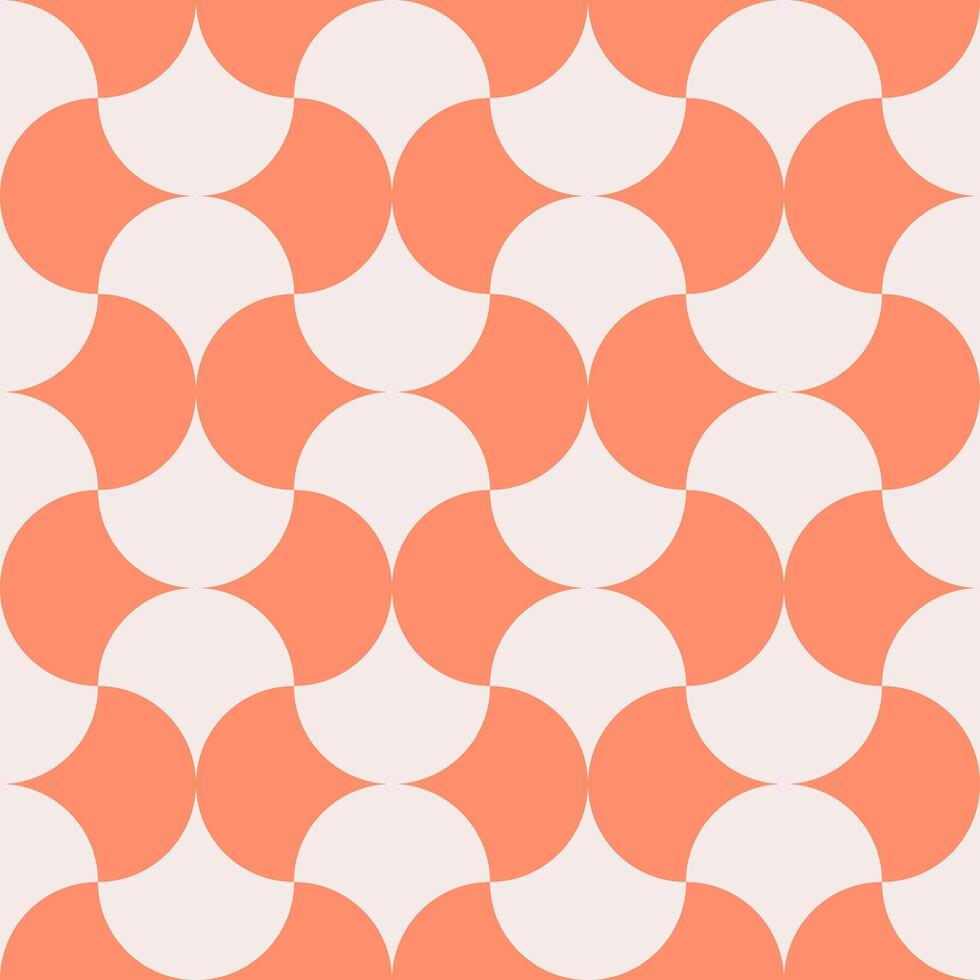 laranja e cinzento desatado coral geométrico padronizar retro fundo. vetor