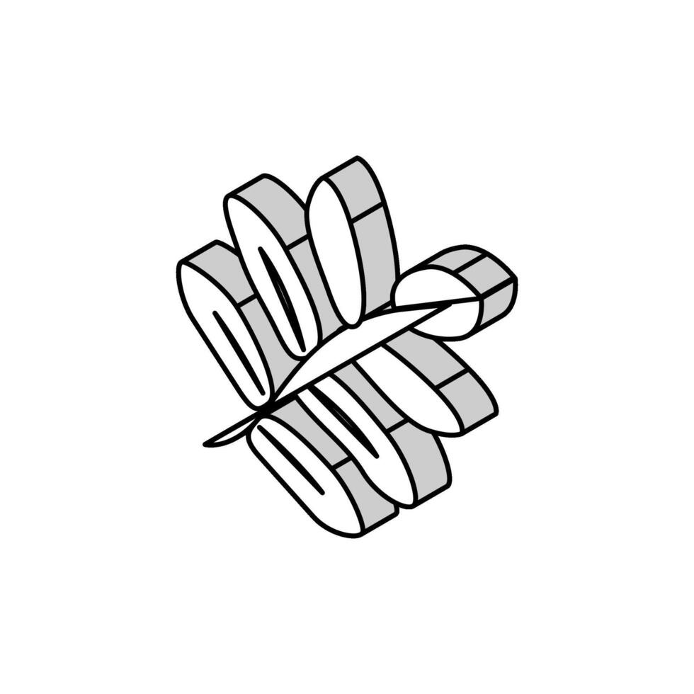 real samambaia tropical folha isométrico ícone vetor ilustração