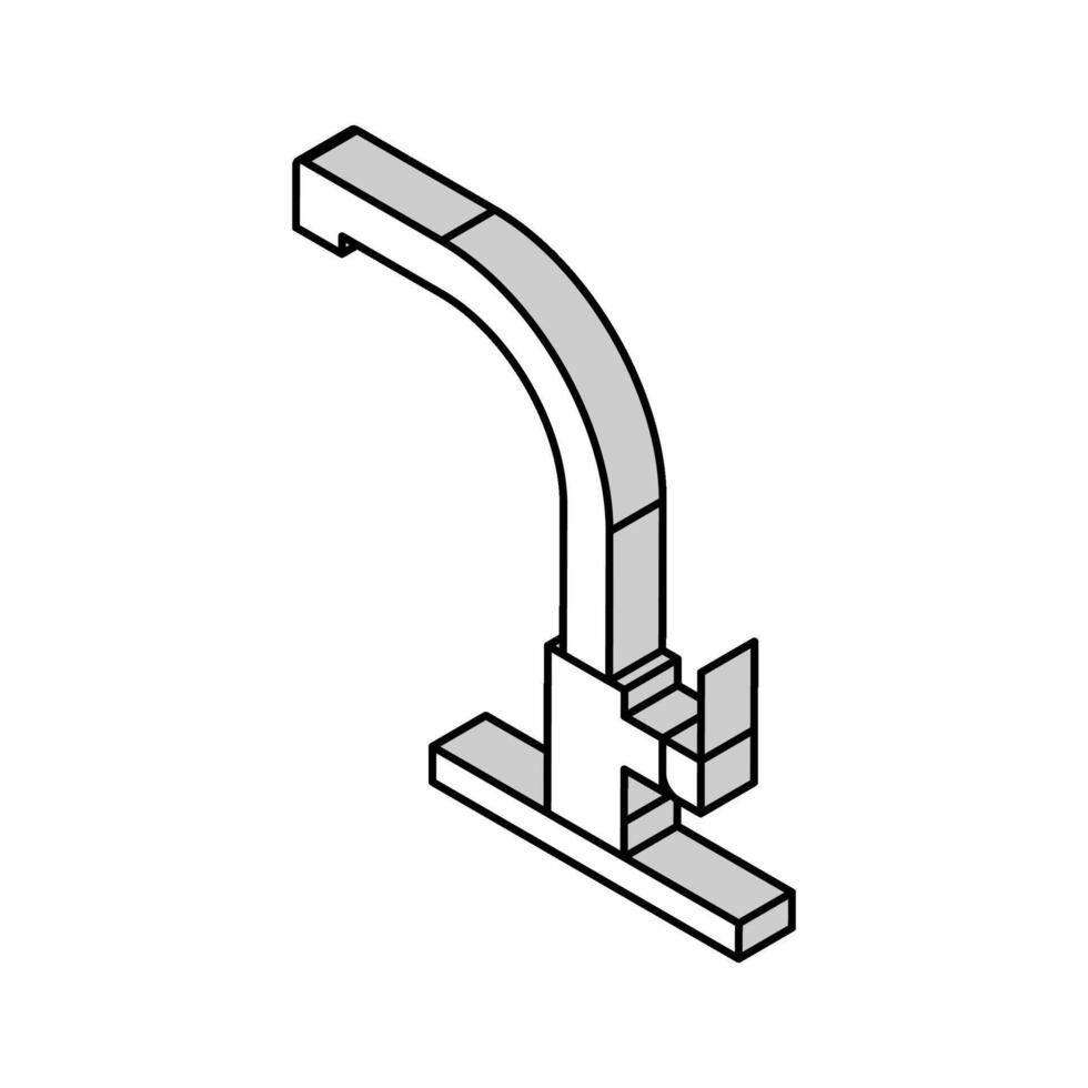 aço torneira água isométrico ícone vetor ilustração
