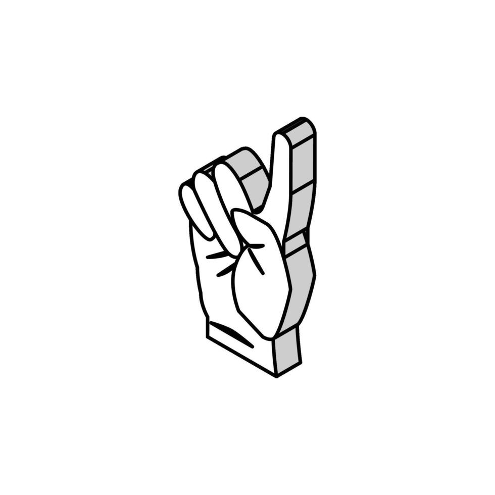 1 número mão gesto isométrico ícone vetor ilustração