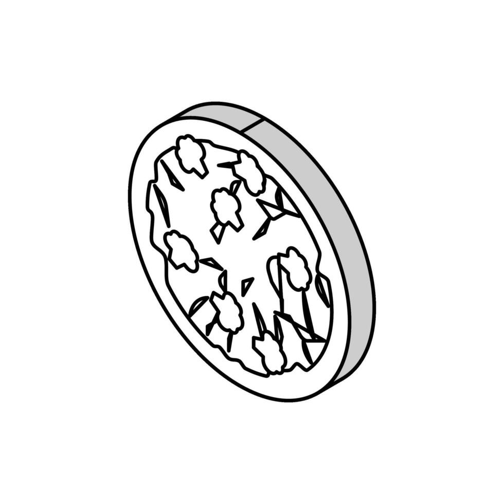 salada brócolis isométrico ícone vetor ilustração
