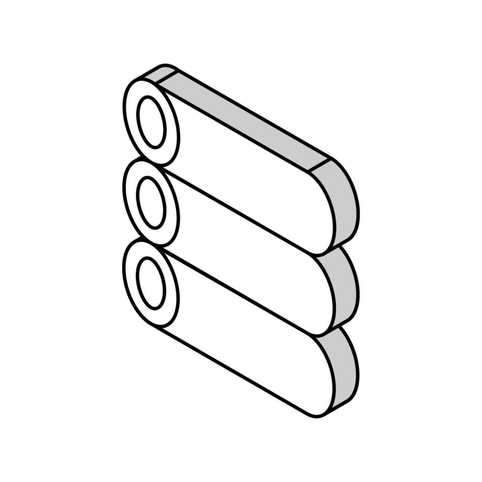 tubo aço Produção isométrico ícone vetor ilustração