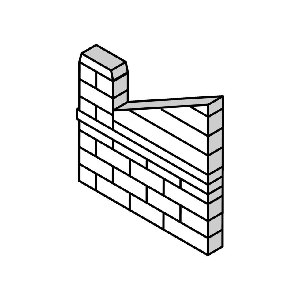 parapeito construção casa isométrico ícone vetor ilustração