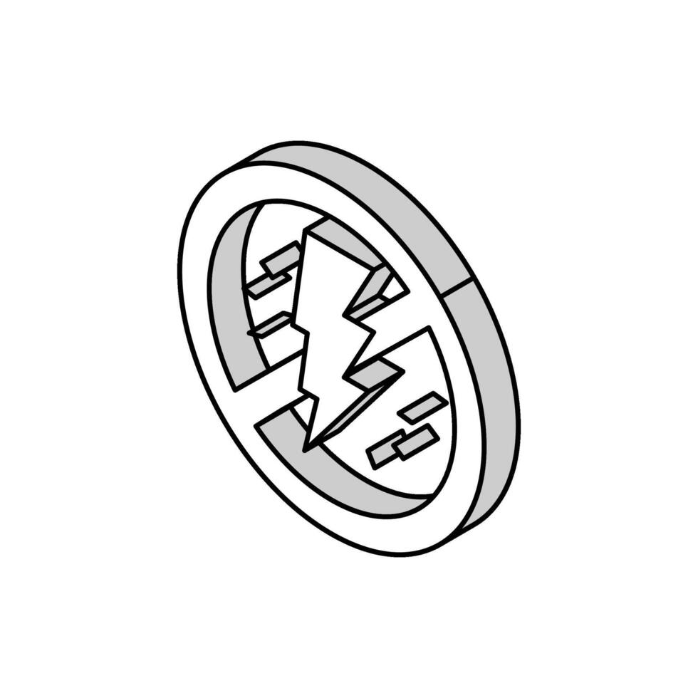 alerta eletricidade isométrico ícone vetor ilustração