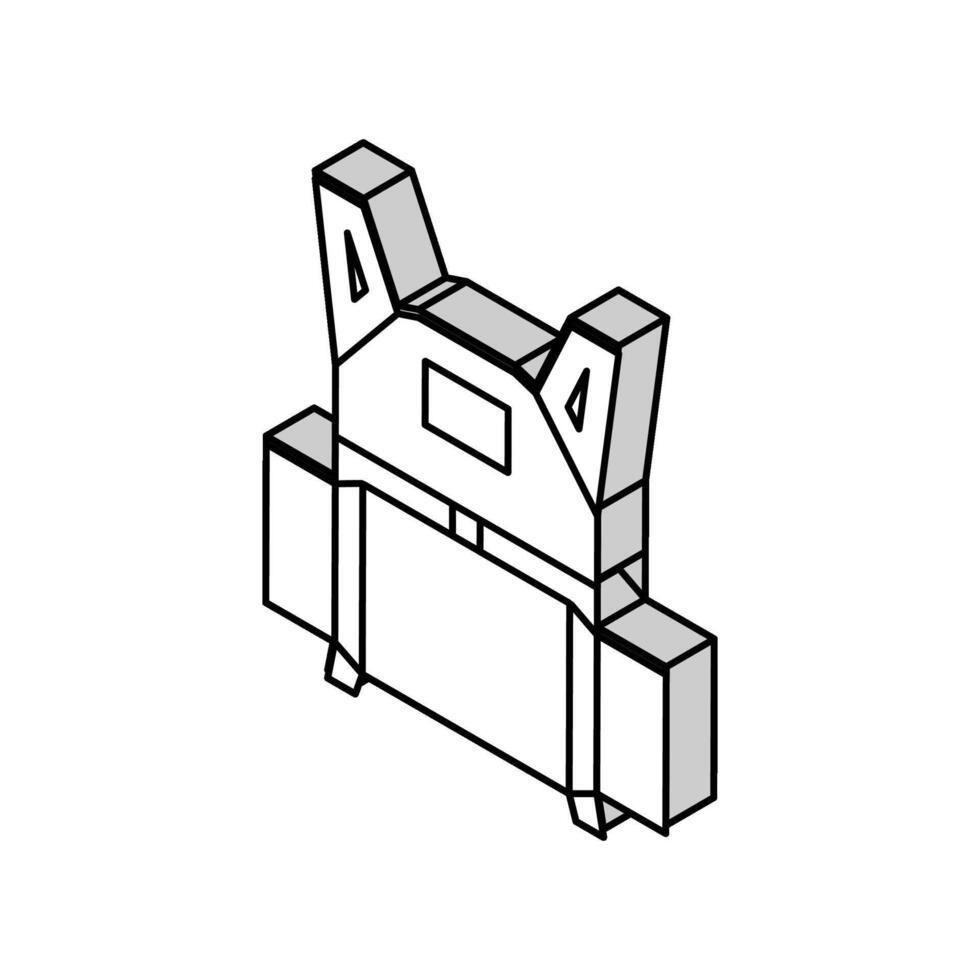 a prova de balas colete crime isométrico ícone vetor ilustração