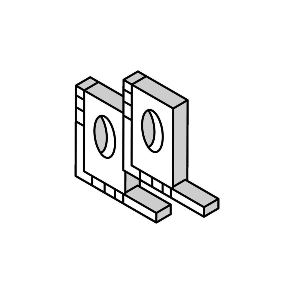 canto braçadeira hardware mobília apropriado isométrico ícone vetor ilustração