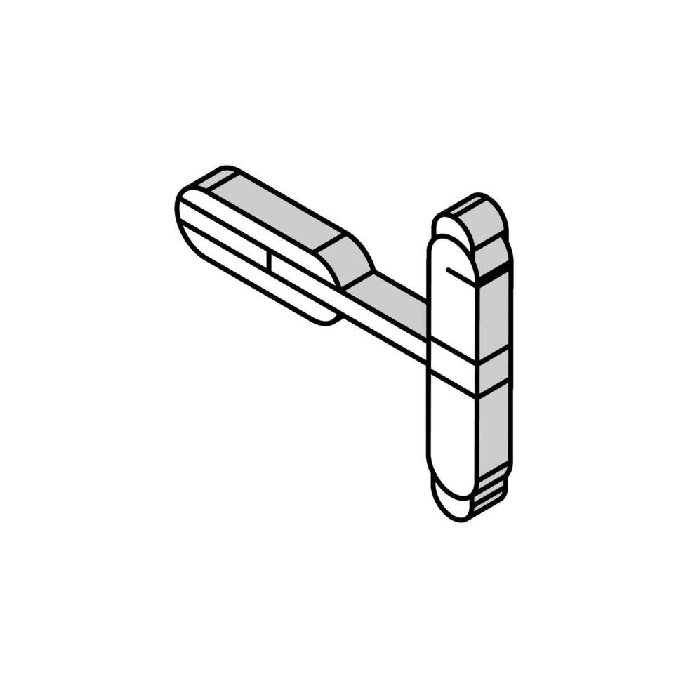 porta mais perto hardware mobília apropriado isométrico ícone vetor ilustração