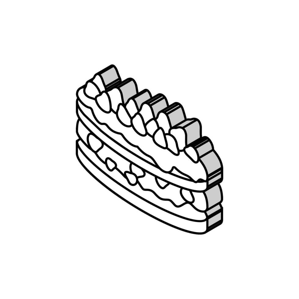 morango shortcake doce Comida isométrico ícone vetor ilustração