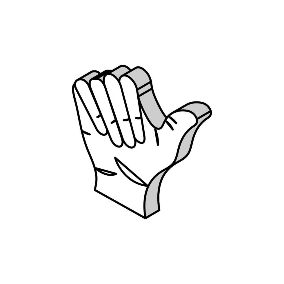oponível polegar humano evolução isométrico ícone vetor ilustração