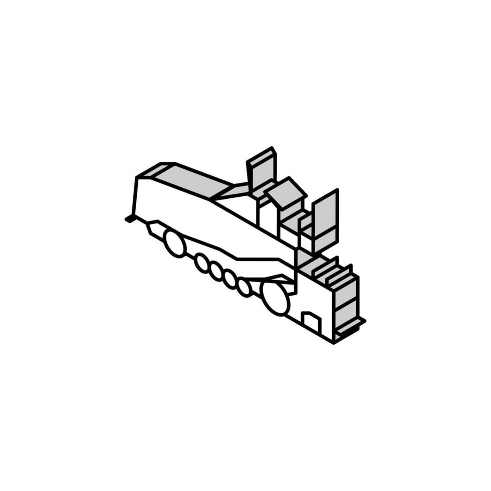 pavimentação máquina Civil engenheiro isométrico ícone vetor ilustração