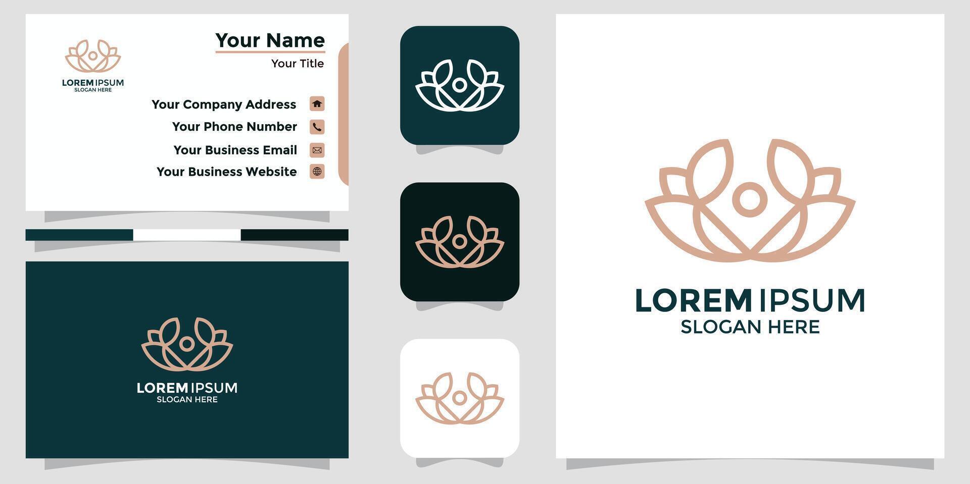 abstrato elegante flor logotipo ícone e o negócio cartão vetor