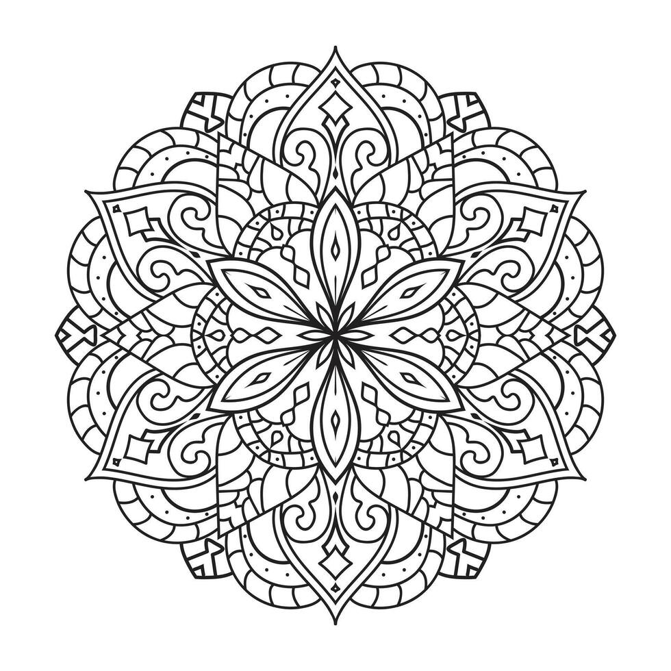 esboço mandala decorativo e ornamental Projeto para coloração página vetor