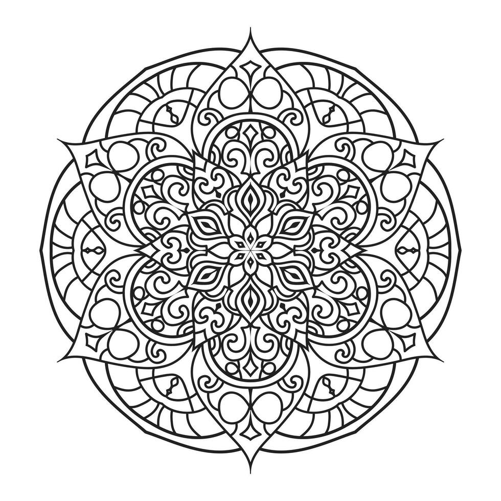 esboço mandala decorativo e ornamental Projeto para coloração página vetor