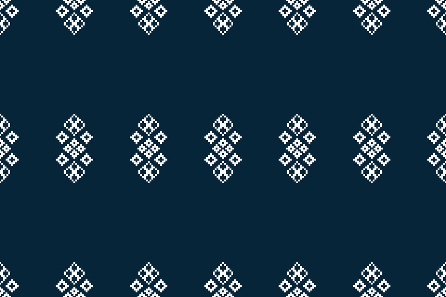 tradicional étnico motivos ikat geométrico tecido padronizar Cruz ponto.ikat bordado étnico oriental pixel marinha azul fundo. resumo,vetor,ilustração. textura, lenço, decoração, papel de parede. vetor