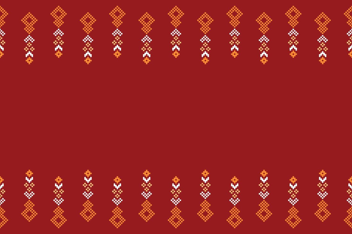 tradicional étnico motivos ikat geométrico tecido padronizar Cruz ponto.ikat bordado étnico oriental pixel vermelho fundo. resumo,vetor,ilustração. textura, natal, decoração, papel de parede. vetor