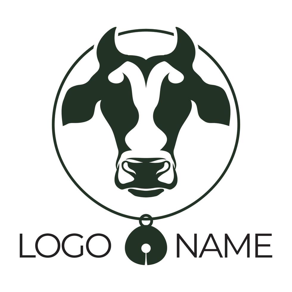 ícone de vetor de modelo de logotipo de vaca