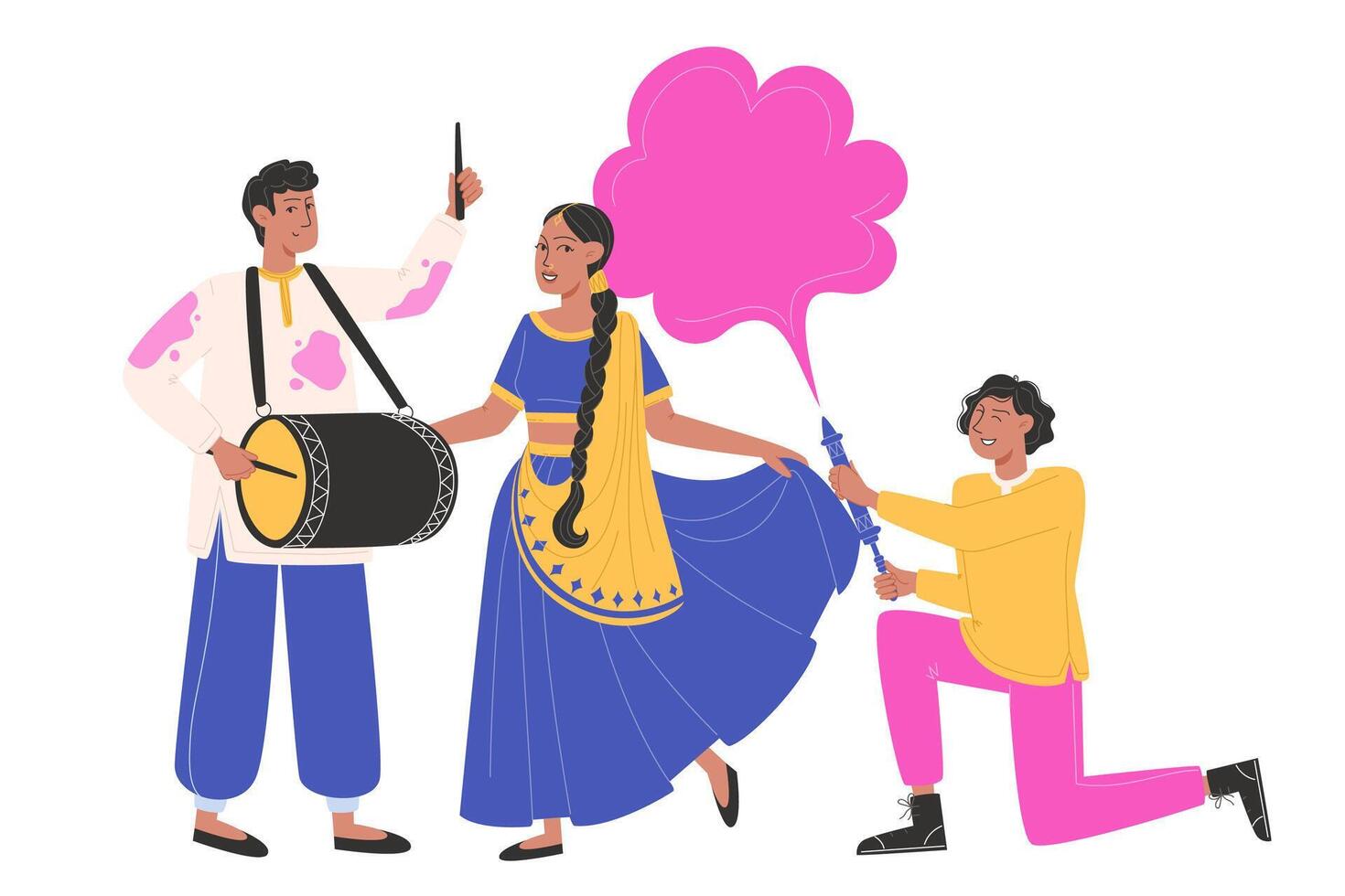 feliz Holi, indiano feriado festival do cores vetor
