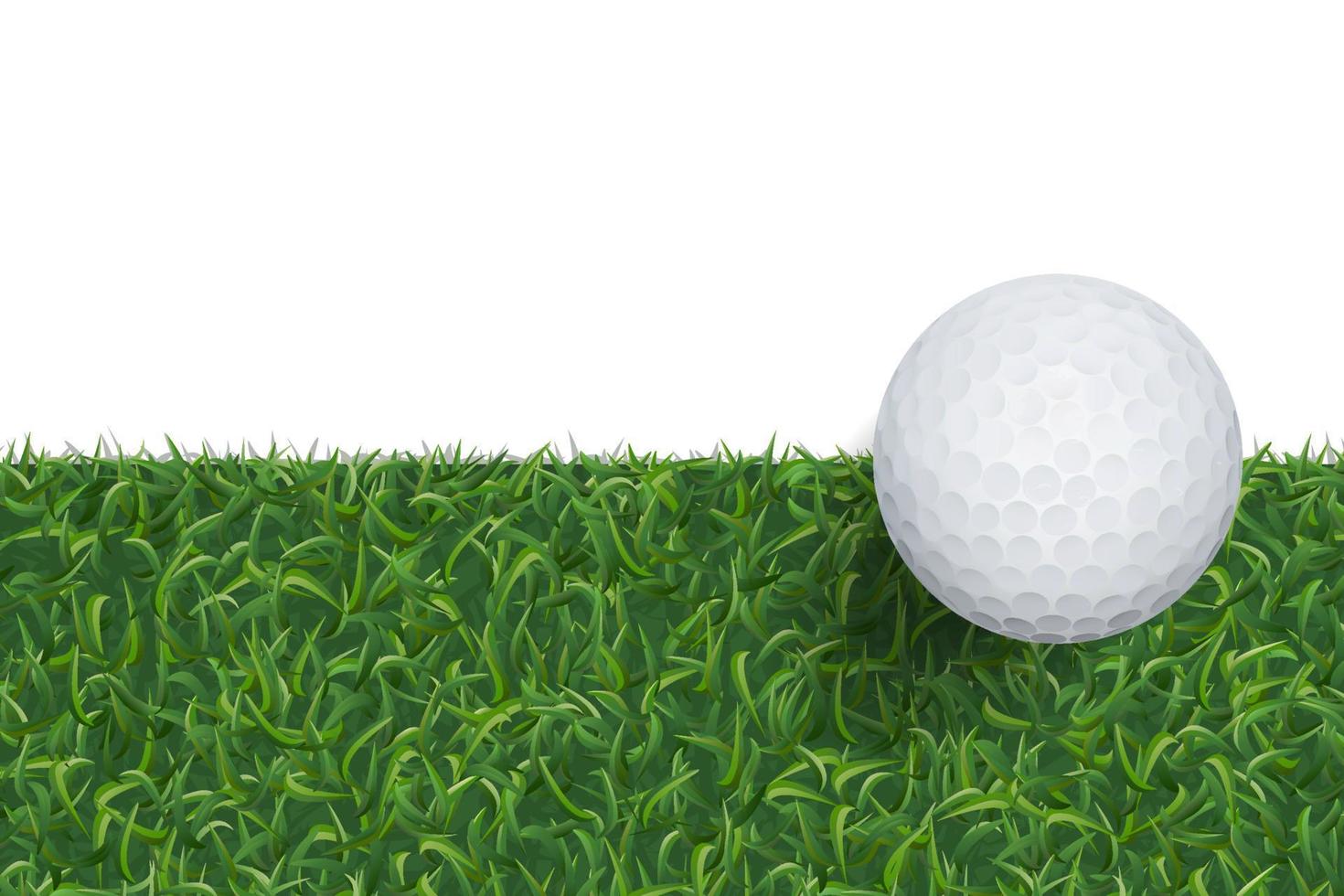 bola de golfe e fundo de grama verde com área para espaço de cópia. vetor. vetor