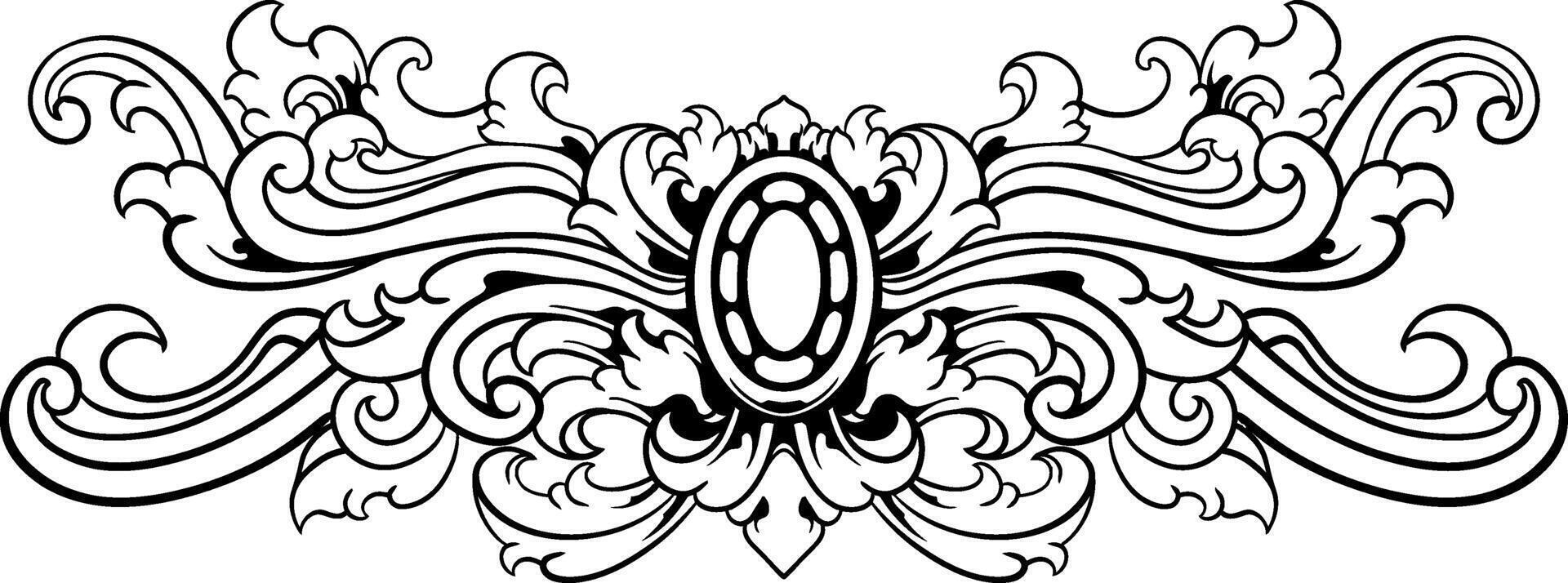 vintage barroco vitoriano quadro, Armação fronteira floral enfeite folha rolagem gravado retro flor padronizar decorativo Projeto tatuagem Preto e branco vetor