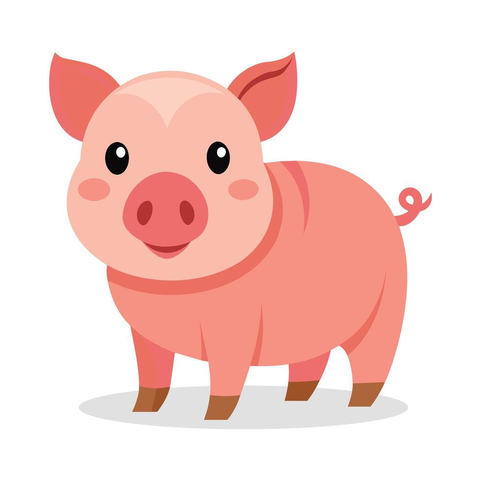 bebê porco animal plano vetor ilustração.