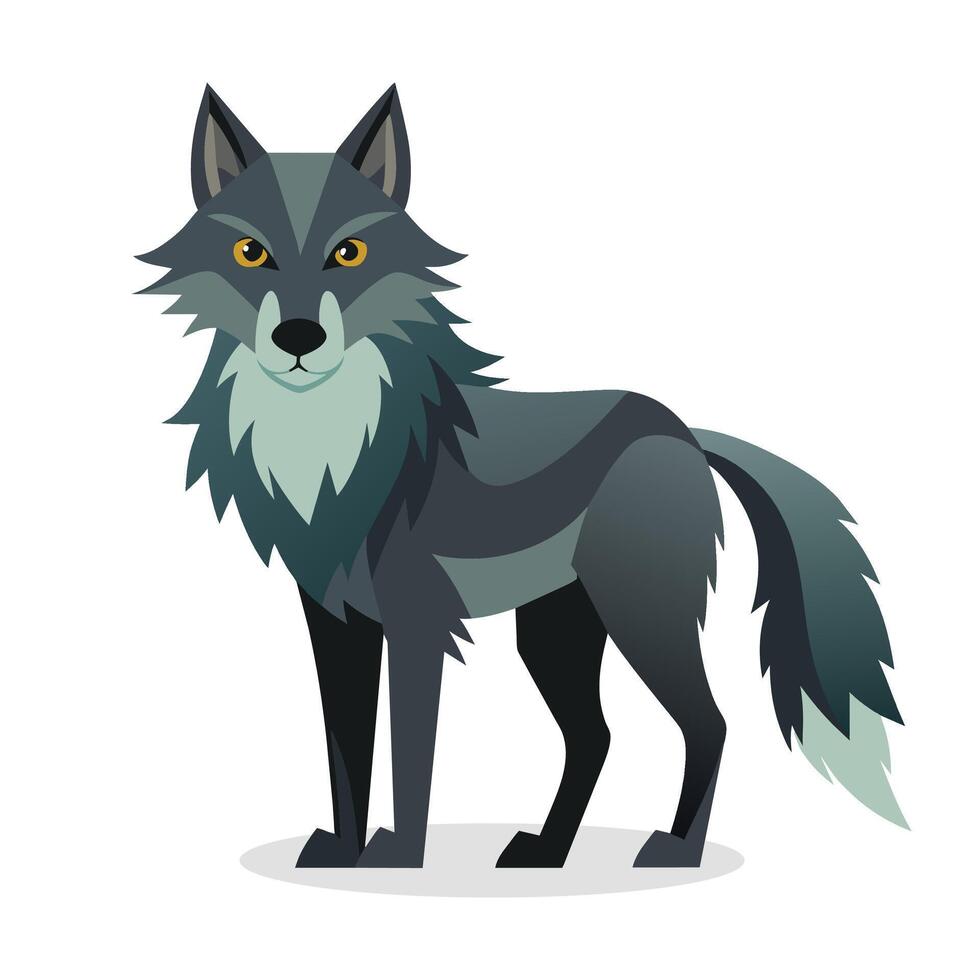 Lobo animal plano vetor ilustração